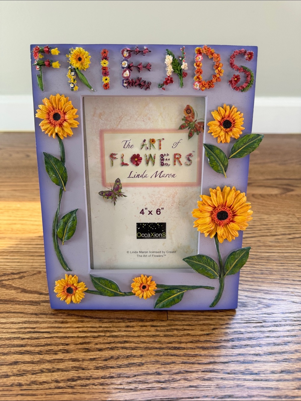 'Friends' Purple Floral 4x6 Picture Frame
